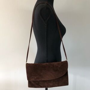 Women’s Vintage Cabrelli Canada Brown Faux Suede shoulder bag purse